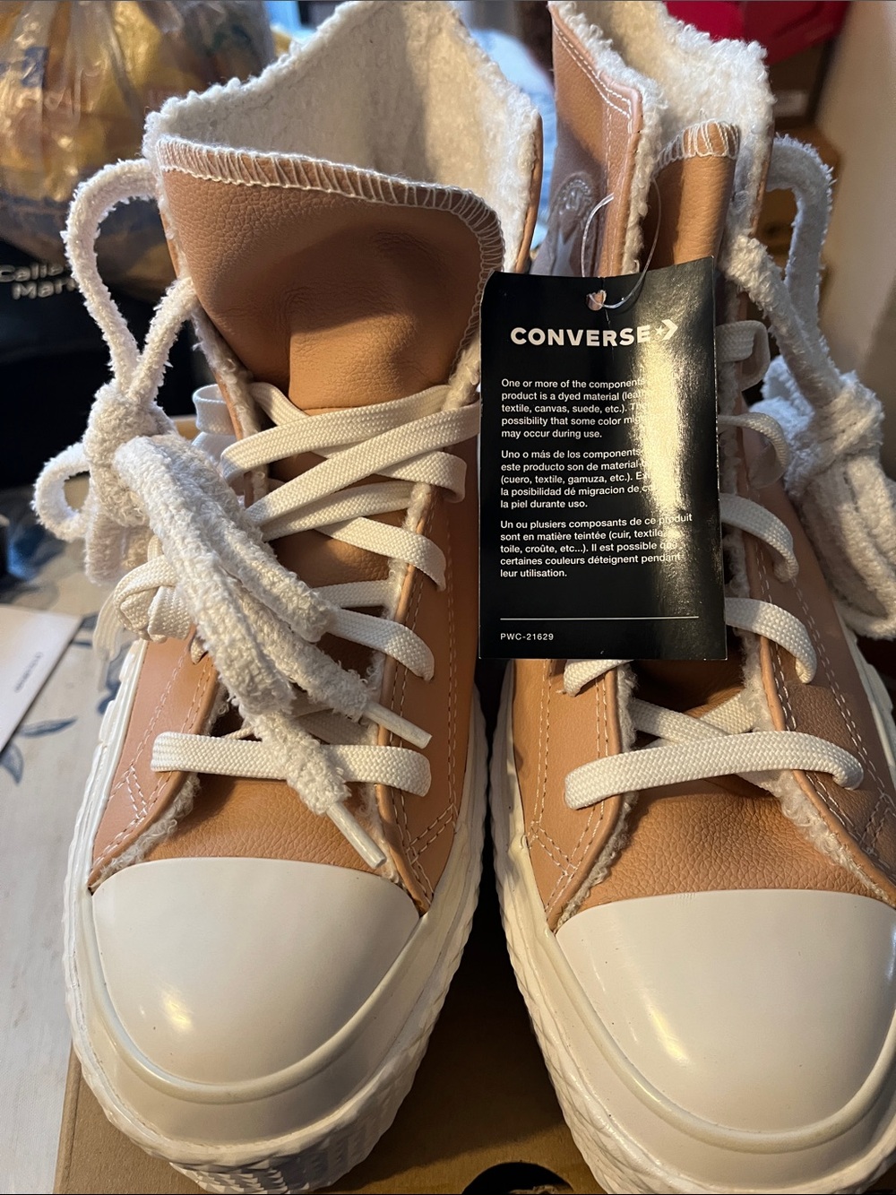 Converse High-Top Platform Sneakers - Cream & White